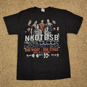 Delta Black Graphic Tee with White, Blue and Orange Print